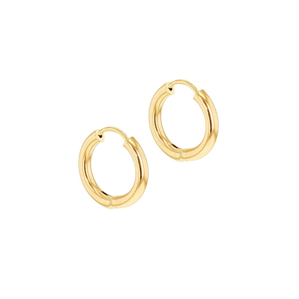 9ct Gold 2.5mm Tube Huggie Hoop Earrings