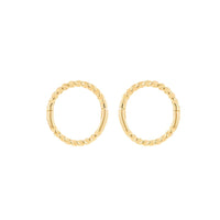 9ct Gold 8mm Twist Endless Huggie Hoop Earrings