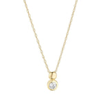 Load image into Gallery viewer, 9ct Gold Ball and CZ Bezel Necklace
