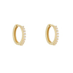 Load image into Gallery viewer, 9ct Gold CZ 12mm Huggie Hoop Earrings
