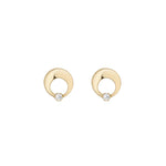 Load image into Gallery viewer, 9ct Gold CZ Open Circle Small Stud Earrings
