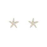 Load image into Gallery viewer, 9ct Gold CZ Starfish Stud Earrings
