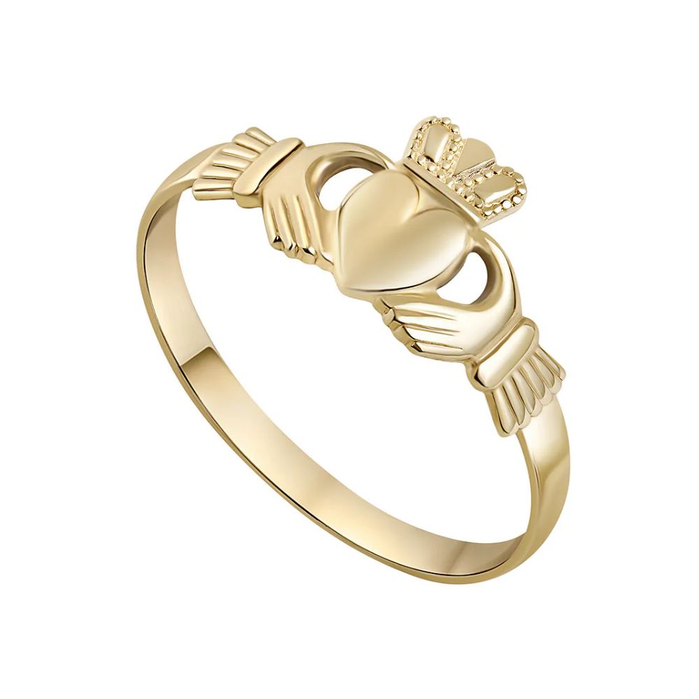 9ct Gold Thin Claddagh Ring