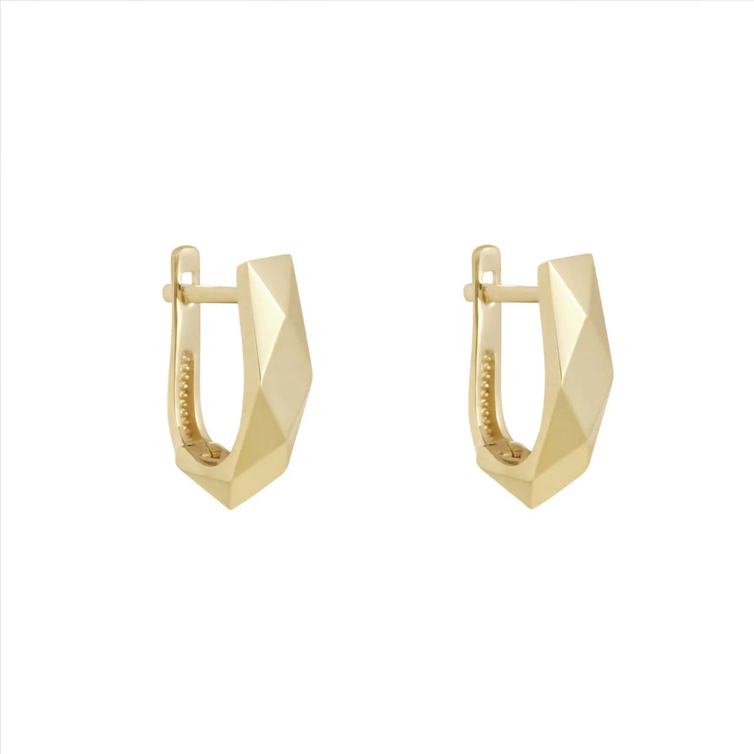 9ct Gold Diamond Cut Huggie Hoop Earrings