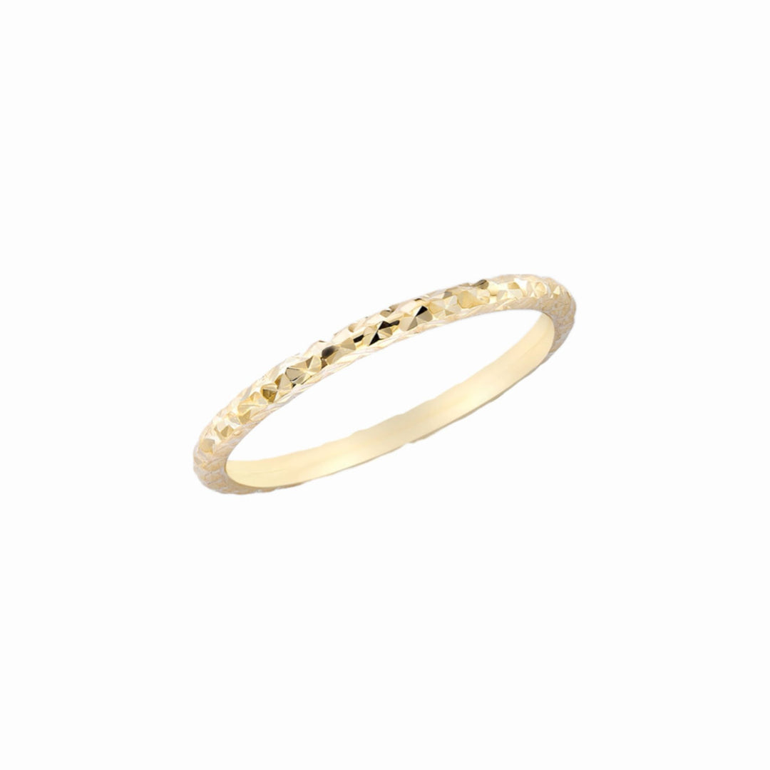 9ct Gold Diamond Cut Thin Band Ring