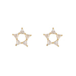 Load image into Gallery viewer, 9ct Gold Five Triangle Star Stud Earrings
