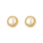 Load image into Gallery viewer, 9ct Gold Freshwater Pearl Rimmed Stud Earrings
