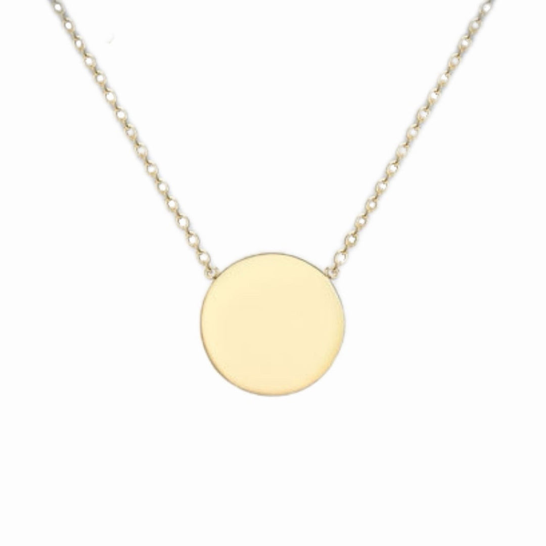 9ct Gold Plain Mini Disc Necklace