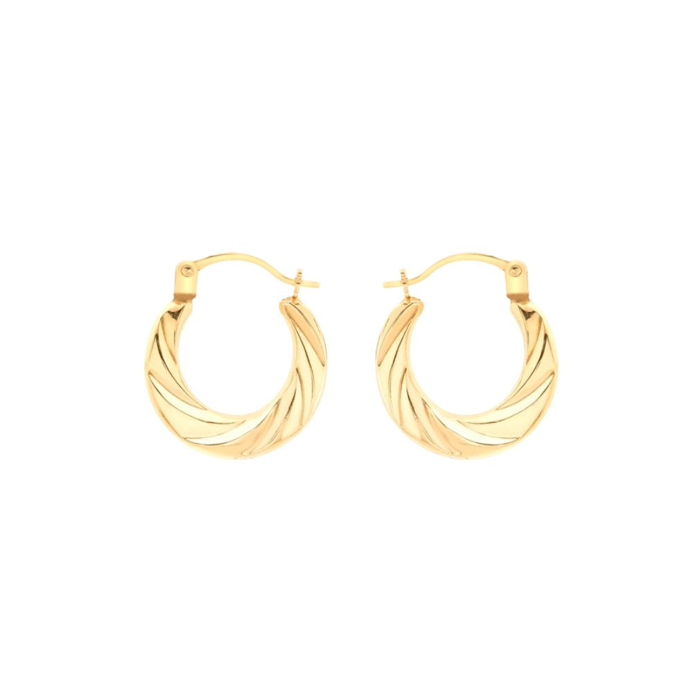 9ct Gold Mini Twist Creole Hoop Earrings