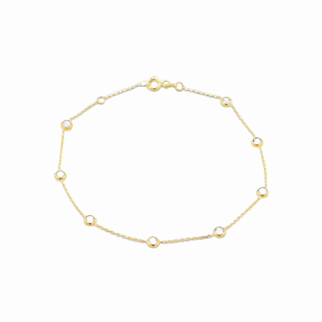 9ct Gold Multi CZ Stone Bracelet