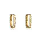 Load image into Gallery viewer, 9ct Gold CZ Paperlink Hoop Earrings
