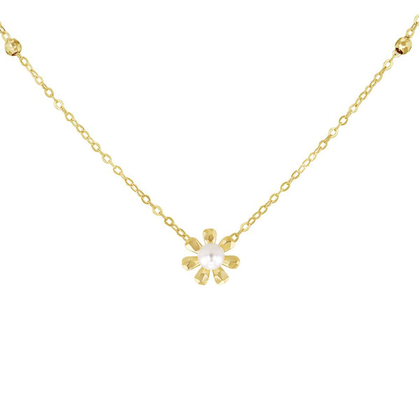 9ct Gold Daisy Pearl Necklace