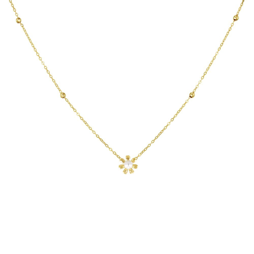 9ct Gold Daisy Pearl Necklace