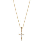 Load image into Gallery viewer, 9ct Gold Small CZ Cross Necklace
