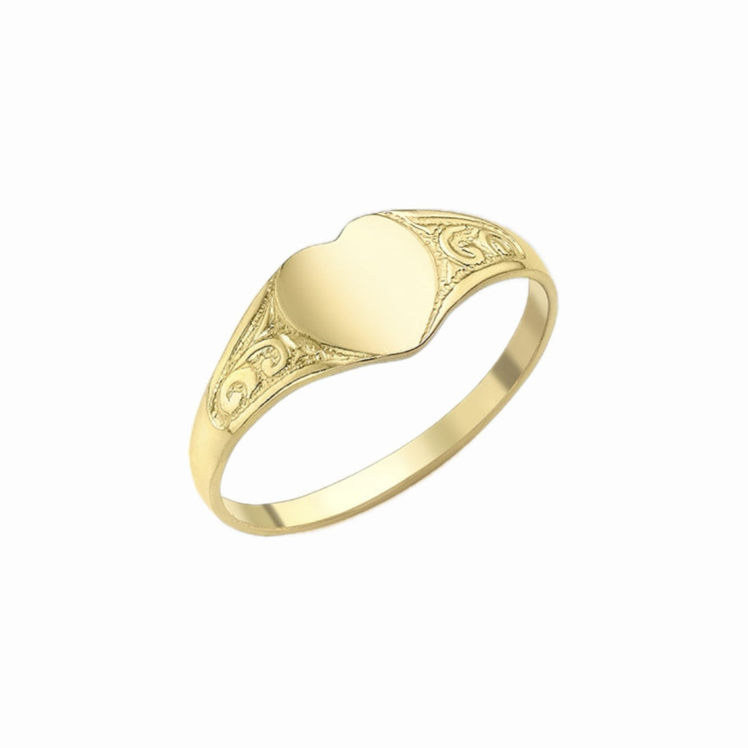 9ct Gold Small Heart Signet Ring