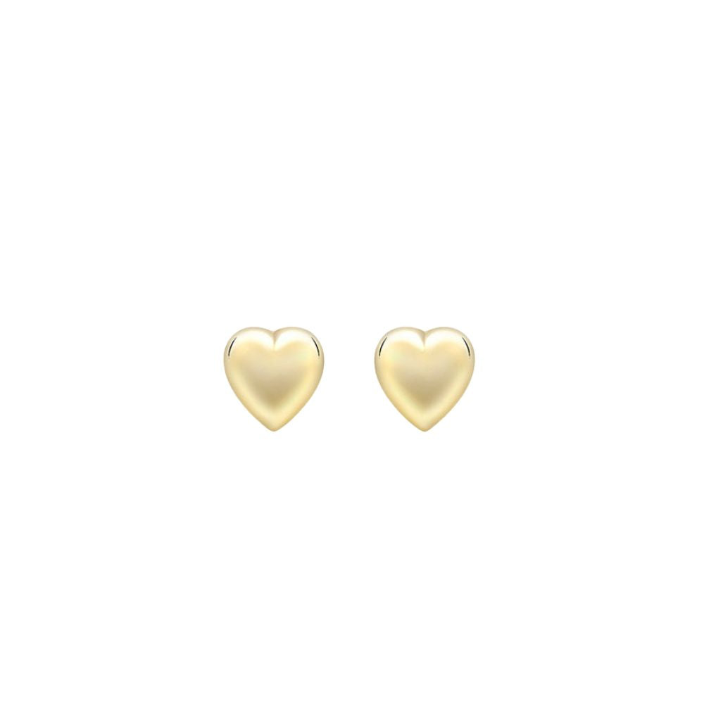 9ct Gold Small Heart Stud Earrings