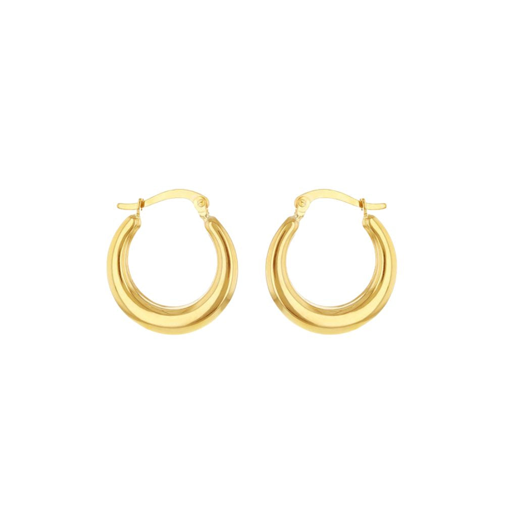 9ct Gold Tapered Creole Hoop Earrings