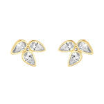Load image into Gallery viewer, 9ct Gold Triple Pear CZ Cluster Stud Earrings
