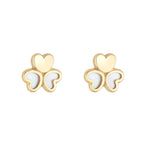 Load image into Gallery viewer, 9ct Gold Mother of Pearl Shamrock Stud Earrings
