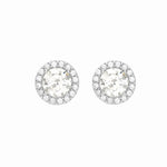 Load image into Gallery viewer, 9ct White Gold CZ Halo Stud Earrings
