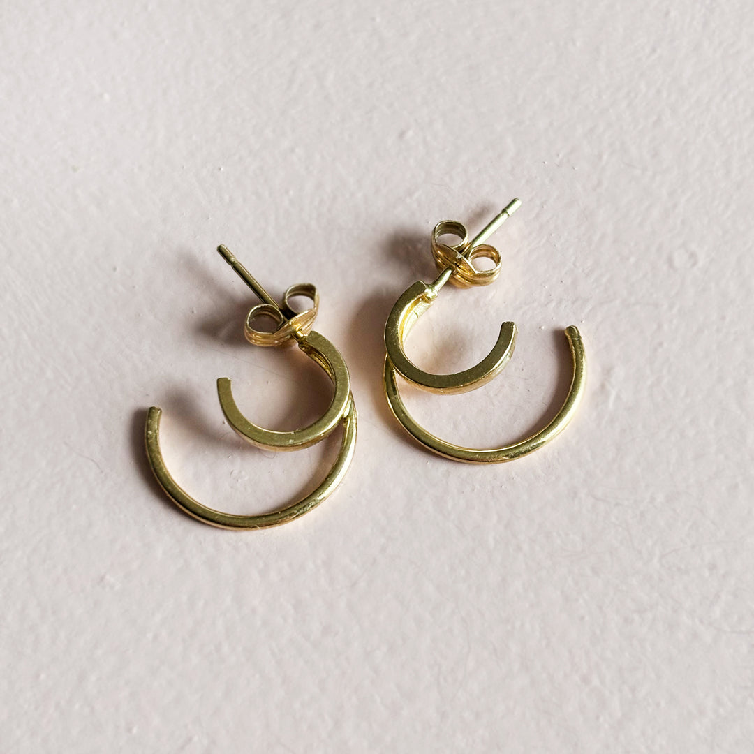 9ct Gold Double Hoop Earrings