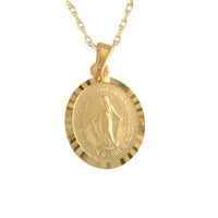 9ct Gold Miraculous 16mm Medal Necklace