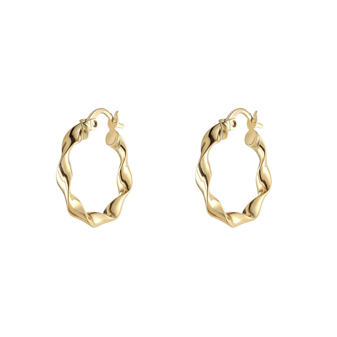 9ct Gold Twisted Hoop Earrings