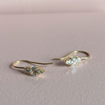 Load image into Gallery viewer, 9ct Gold CZ Drop Long Hook Earrings
