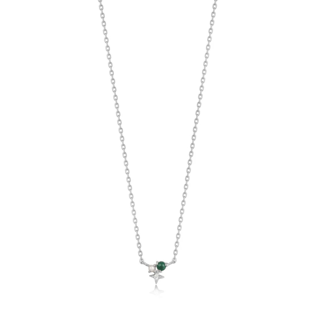 Silver Malachite Star Necklace