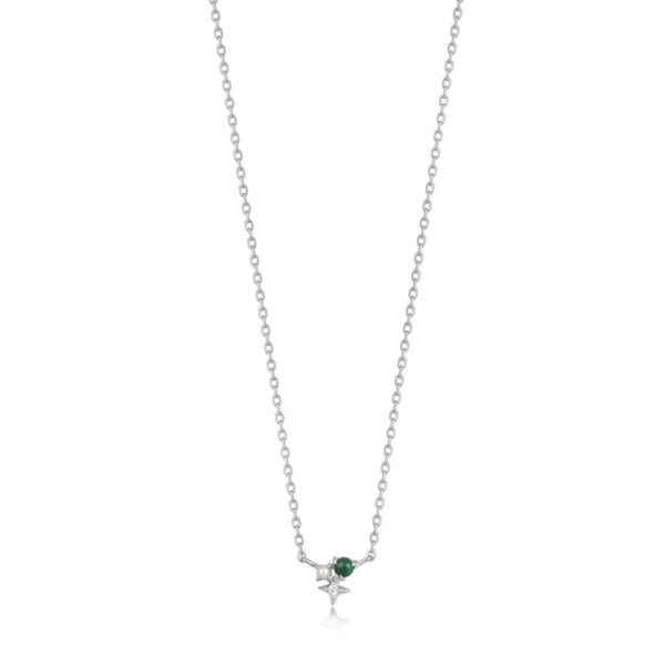 Silver Malachite Star Necklace