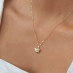 Load image into Gallery viewer, Gold Plated Honey CZ Bee Pendant Necklace
