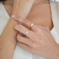 9ct Gold CZ Oval Narrow Signet Ring