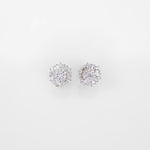 Load image into Gallery viewer, Silver Baguette CZ Cluster Earrings
