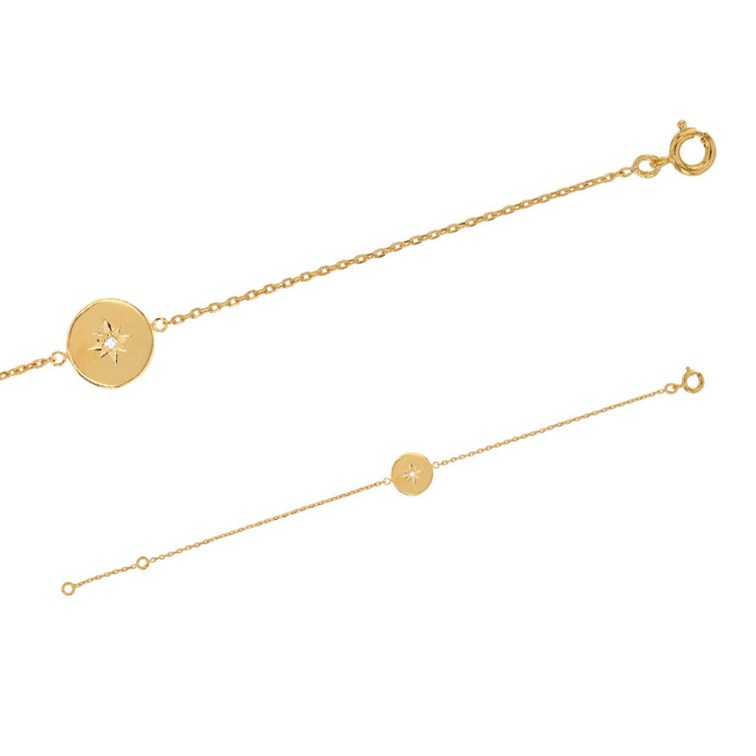 Gold Plated Cassie CZ Star Circle Bracelet