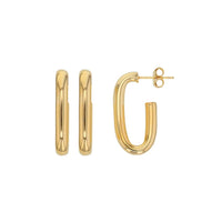 Gold Plated Chunky Oval Hoop Earrings