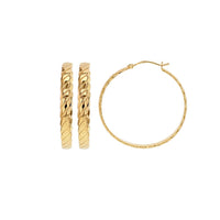 Gold Plated Clara 40mm Twist Hoop Earrings