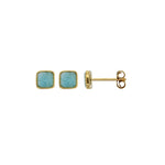 Load image into Gallery viewer, Gold Plated Amazonite Stud Earrings
