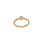 Load image into Gallery viewer, Gold Plated CZ Bezel Ball Band Ring
