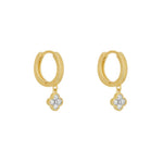 Load image into Gallery viewer, Gold Plated Clover Huggie Hoop Earrings
