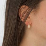 Load image into Gallery viewer, Gold Plated CZ Wrap Hoop Earrings
