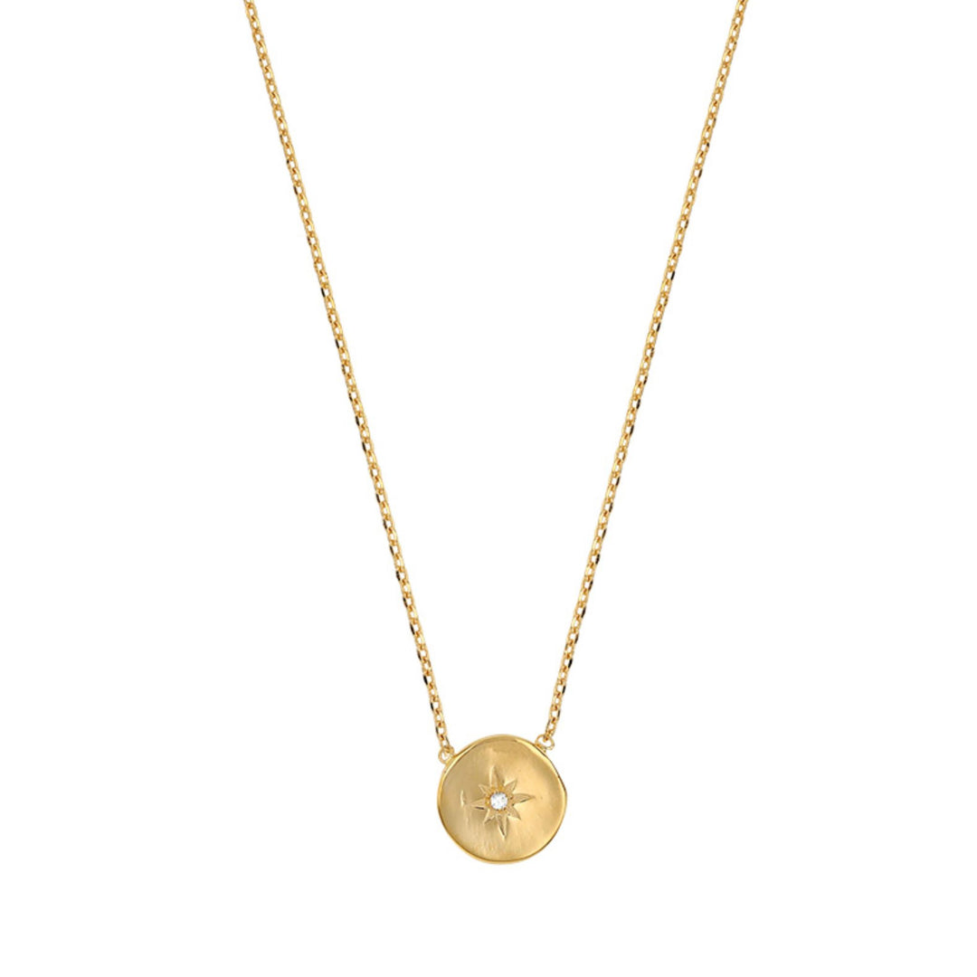 Gold Plated Cassie CZ Star Circle Necklace