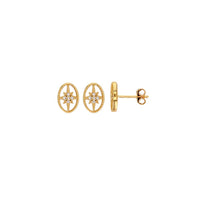 Gold Plated Cassie Circle Star Stud Earrings