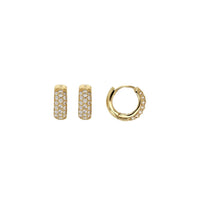 Gold Plated Clara Chunky CZ Huggie Hoop Earrings