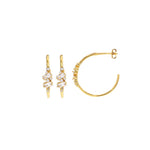 Load image into Gallery viewer, Gold Plated Clara Cluster Hoop Earrings
