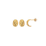 Load image into Gallery viewer, Gold Plated Croissant Hoop Stud Earrings
