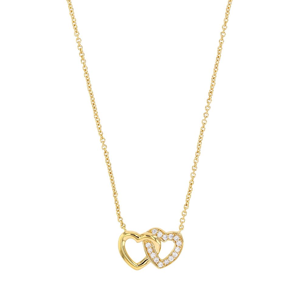 Gold Plated Interlocking Heart Necklace