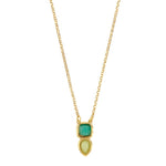Load image into Gallery viewer, Gold Plated Lena Green Drop Necklace
