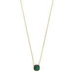 Load image into Gallery viewer, Gold Plated Malachite Cabachon Necklace
