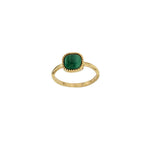 Load image into Gallery viewer, Gold Plated Malachite Cabachon Ring

