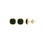 Load image into Gallery viewer, Gold Plated Malachite Stud Earrings
